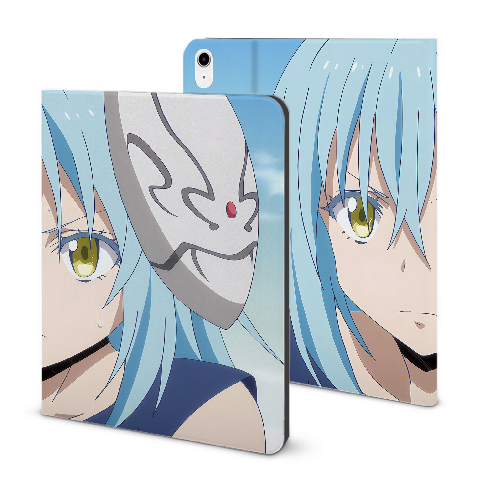 （画像用） 転スラ Regarding Reincarnated to Slime IPad ケース ブック型 PUレザー TPU 耐衝撃 軽量 薄型 ペン収納なし 全面保護 IPad 各モデル対応